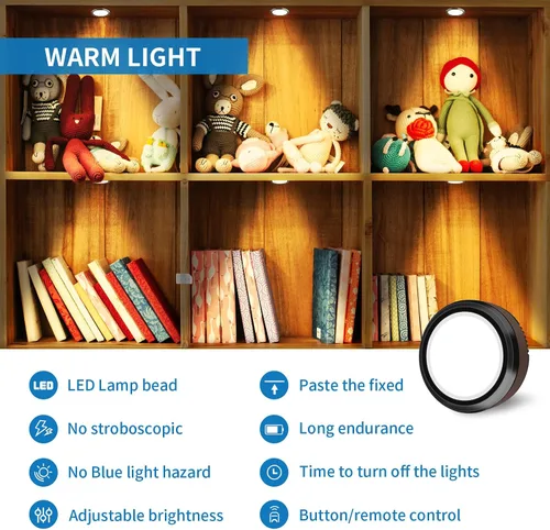 Miniatura 6 de LEASTYLE Luces de disco con control remoto, iluminación para debajo del gabinete con temporizador regulable, luz adhesiva debajo de la encimera