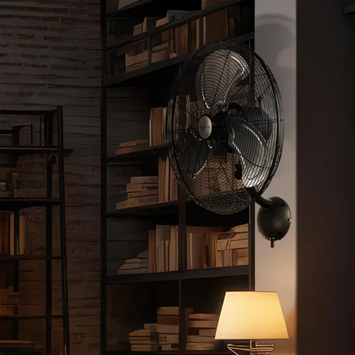 Miniatura 5 de Hurricane Ventilador de Pared de Metal Oscilante Pro de Alta Velocidad con 3 Velocidades, Negro, 16" - Unidad de Enfriamiento de Aire Eléctrica