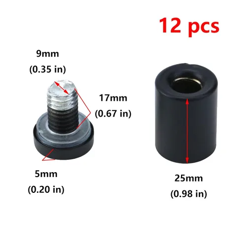 Miniatura 2 de Antrader Paquete de 12 Soportes Separadores de Vidrio de Acero Inoxidable de 3/4" x 1-1/5", Separadores de Pared Clavos de Ferretería Publicitarios