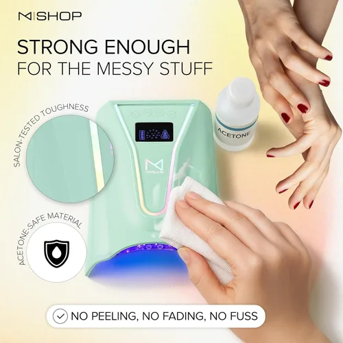 Miniatura 6 de M - Crystal Cure - Lámpara de uñas UV/LED de 128 W Curado rápido con 45 potentes LED de 365 nm+405nm Inalámbrica, recargable, sensor automático