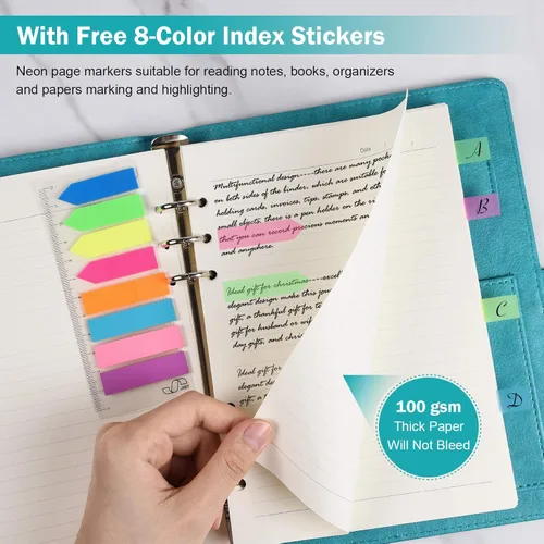 Miniatura 5 de Cuaderno de diario, planificador organizador de carpetas rellenables, cuaderno de escritura de negocios de cuero para mujeres y hombres, diario