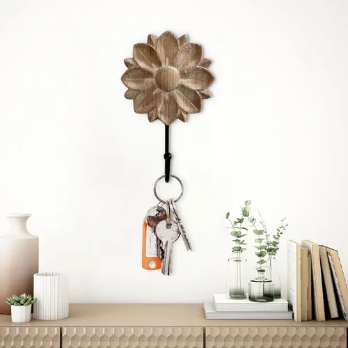 Miniatura 3 de dwellington Ganchos para Toallas con Flores Ganchos Decorativos Colgador para Colgar Ropa, Llaves, Toallas - Gancho Decorativo de Montaje en Pared