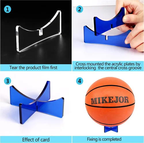 Miniatura 7 de Soporte de exhibición de acrílico para pelotas de fútbol, baloncesto, fútbol, voleibol, rugby, deportes, bolas, almacenamiento, trofeos, autógrafos