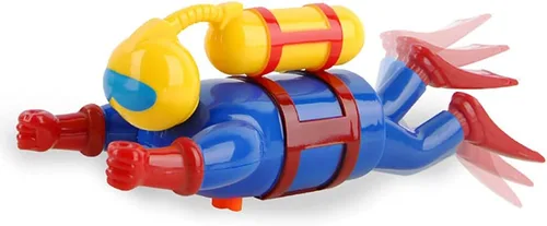 Juguetes de baño Miracland – Buceador de cuerda con movimiento a pilas, figura de hombre rana para bañera/piscina, regalo STEM libre de BPA