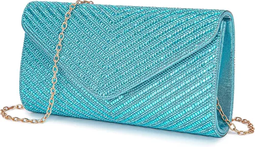 Miniatura 15 de Bolsos de noche para mujer, sobre de embrague, bolsos cruzados para mujer, bolsa de boda con diamantes de imitación, bolsa de hombro para mujer