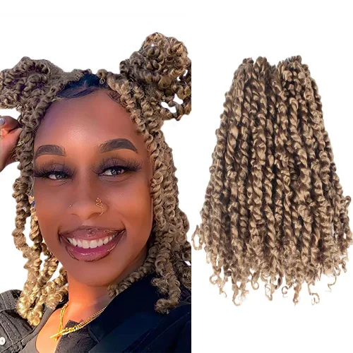 Miniatura 27 de BOHOBABE Cabello de Ganchillo Pre-retorcido Passion Twist de 14 Pulgadas Cabello Corto Ombré Gris Pre-enrollado de Ganchillo Passion Twist para Gris