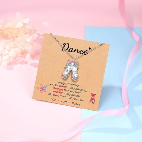 Miniatura 5 de ORISPRE Ballerina Necklace Gifts for Girls, Dance Recital Gifts for Girl Birthday Graduation Christmas Gifts, Jewelry for Girls