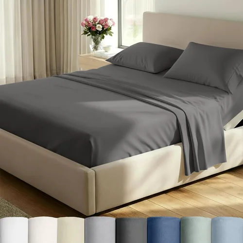Miniatura 36 de California Design Den Sábanas de cama tamaño individual, sábanas suaves de 100% algodón con bolsillos profundos elásticos, 500 hilos satinados, 13