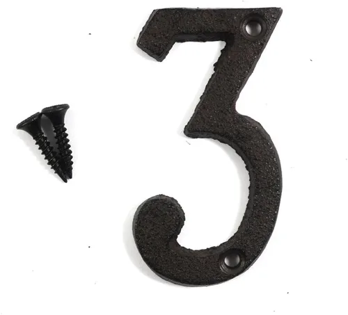 Miniatura 30 de Letras del abecedario de 3" en metal de hierro fundido decorativas, estilo clásico, para colgar letreros de pared, dirección, nombre, letrero