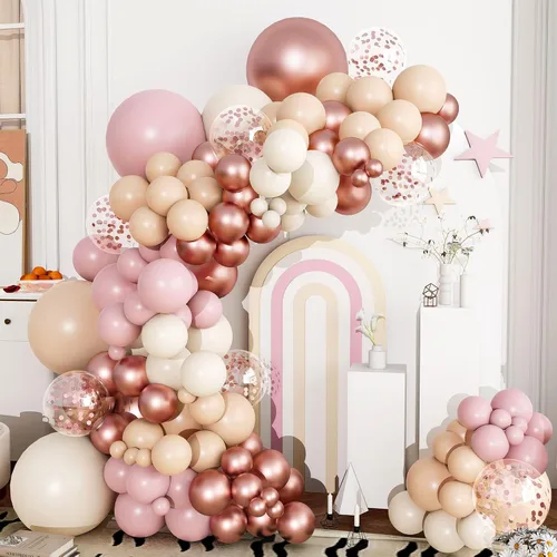 Miniatura 17 de Kit de arco de guirnalda de globos negros y dorados y plateados, 144 piezas de diferentes tamaños, decoraciones de Año Nuevo para Año Nuevo