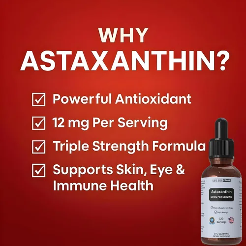 Miniatura 6 de Gotas líquidas de astaxantina infundidas con aceite de oliva virgen extra prensado en frío, 12 mg por porción, soporte antioxidante natural, botella