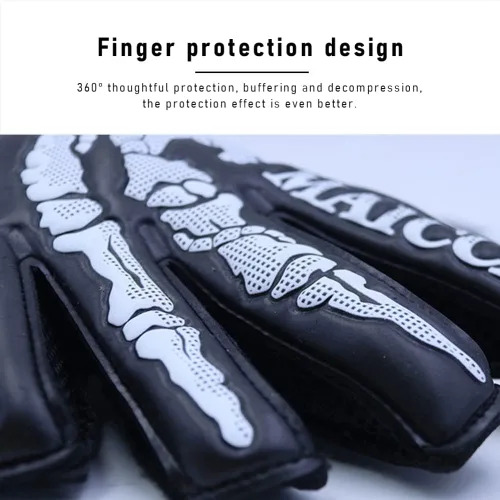 Miniatura 6 de Guantes de portero de fútbol para jóvenes adultos, talla 7-10, guantes de portería de fútbol con protección de dedos, palma de látex y pulsera