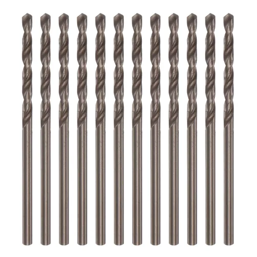 Miniatura 15 de HARFINGTON 12 brocas de cobalto, 0.094 in M35 de alta velocidad métrica de acero de alta velocidad brocas de vástago recto para metal duro, acero