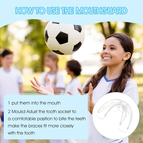Miniatura 2 de COMNICO Protectores bucales deportivos de fútbol con estuche, soportes para dientes juveniles, baloncesto transparente, lucha libre, boxeo