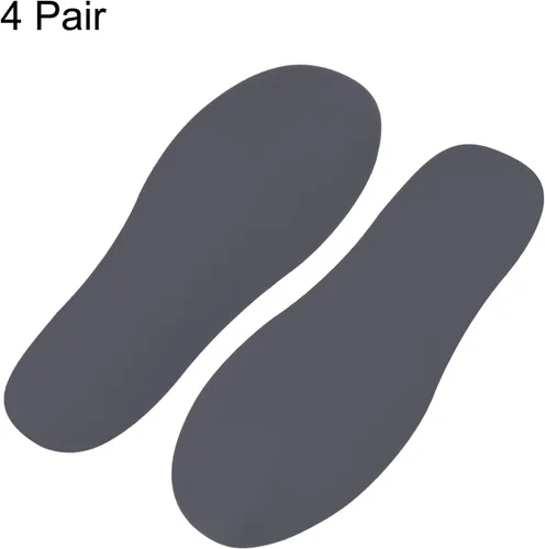 Miniatura 3 de PATIKIL Calcomanía de huellas de 8 x 3 pulgadas, 4 pares de calcomanías de PVC para decoración de clase, guía de escaleras, gris oscuro