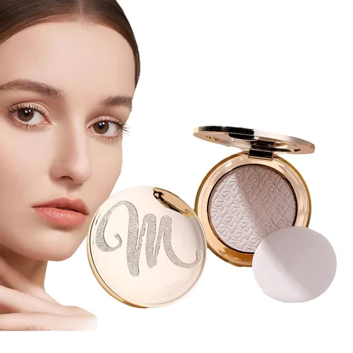 Polvo facial Gold Diamond, para corrector e ilumina todo el día, de larga duración y control de aceite, cosméticos faciales ligeros (# 03 polvo #03