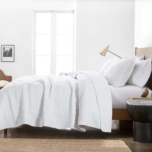 Miniatura 3 de Juegos de ropa de cama acolchados beige tamaño Queen con fundas de almohada, colcha cubrecama ligera y suave color crema tostado, manta acolchada