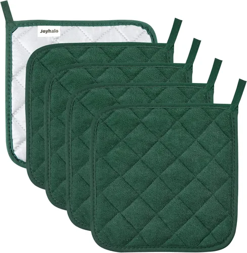 Miniatura 18 de Soporte para ollas de algodón, lavable a máquina, resistente al calor, soporte para ollas, almohadillas calientes, salvamanteles para cocinar y Negro