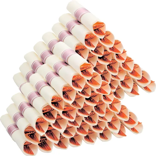 Miniatura 9 de Juego de 50 cubiertos de plástico color oro rosa preenrollados con servilletas, juego de cubiertos desechables envueltos resistentes para bodas