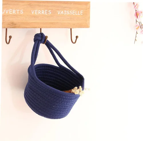Miniatura 5 de Yardwe Cesta de almacenamiento decorativa, macetas decorativas, mini macetas para plantas, organizador de juguetes, cesta de pared colgante, cesta