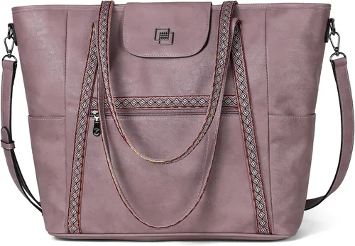 Miniatura 19 de FADEON Bolso Grande para Laptop de Cuero para Mujer, Bolso de Mano de Diseño, Mochila de Viaje a la Moda, Bolso de Hombro 1 estilo retro marrón