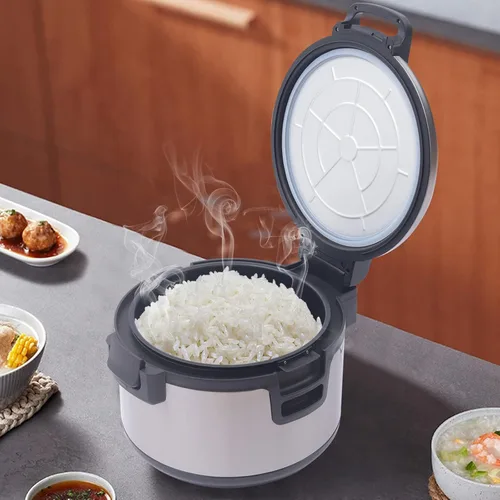 Miniatura 9 de Arrocera eléctrica de 19 litros, calentador de arroz de sushi antiadherente comercial con olla interior, calentador de arroz térmico con aislamiento