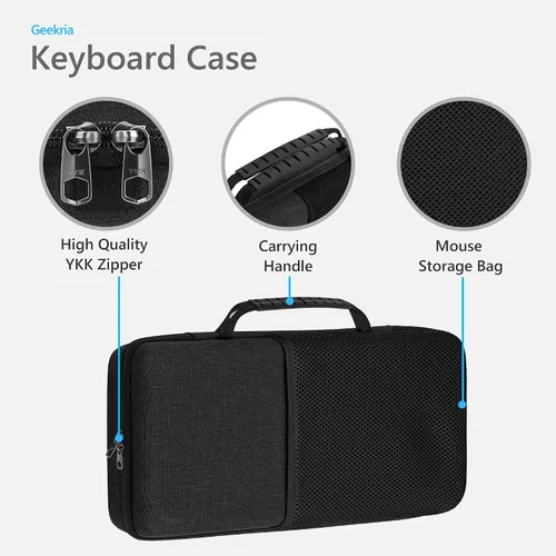Miniatura 2 de GEEKRIA TKL - Funda rígida para teclado, compatible con 8BitDo Retro 87, RK Royal KLUDGE M87, Keychron V3 Max TKL, bolsa de transporte de viaje