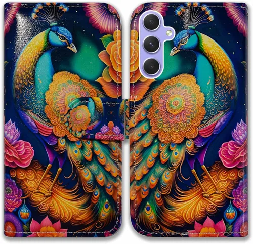 Miniatura 13 de Bcov Funda para Galaxy A54, diseño de pájaro negro y verde con tapa para teléfono con ranura para tarjeta y soporte para Samsung Galaxy A54 5G