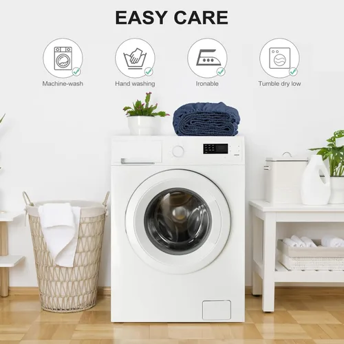 Miniatura 5 de FreshCulture Paquete de 2 sábanas bajeras individuales – Sábana bajera de calidad de hotel tamaño individual – Ultra suave y transpirable – Azul
