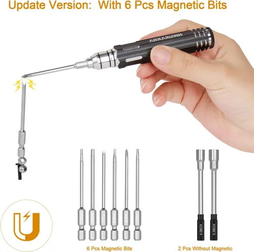 Miniatura 2 de Kit de herramientas de reparación para modelos RC 10 en 1 con destornilladores hexagonales de 1.5/2.0/2.5/3.0/4.0/5.5mm, destornillador Phillips