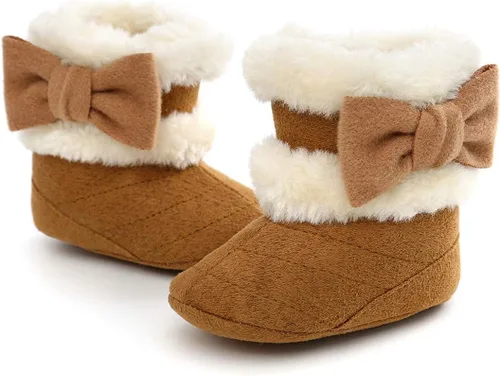 Miniatura 4 de COSANKIM Botas de nieve para recién nacidos, para bebés, niñas y niños, suela suave, antideslizante, cálidas, para invierno, para niños pequeños