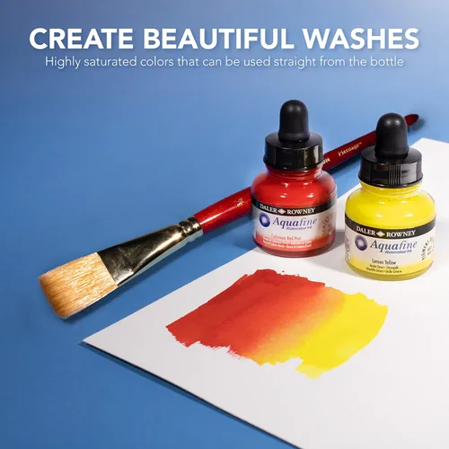 Miniatura 6 de Daler-Rowney Aquafine - Tinta de acuarela azul Phthalo de 1.0 fl oz, tinta líquida versátil para acuarelas para artistas y estudiantes, uso