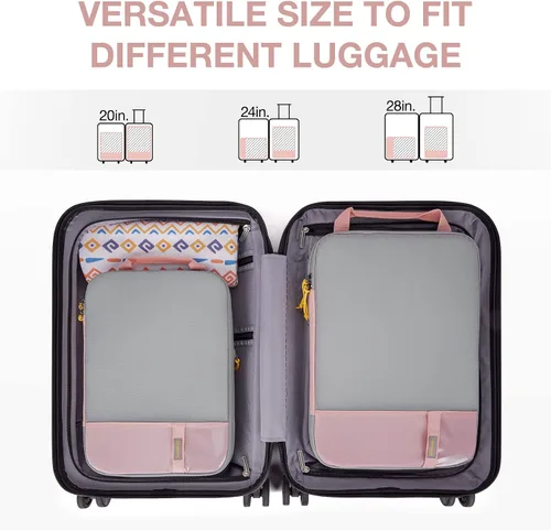 Miniatura 3 de BAGSMART - Juego de 6 cubos de compresión para maletas, juego de 6, 4 y 2, cubos organizadores de viaje, juego de bolsas expandibles, organizadores