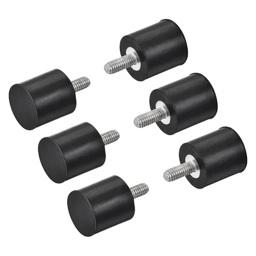 uxcell Soportes de goma M4, 6 unidades de rosca macho aislador de vibraciones amortiguador, para motor de garaje, compresor de aire, bobinas de
