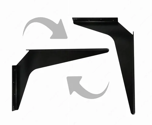 Miniatura 3 de Un par de estaciones de trabajo Brackets reversible de alta resistencia, capacidad de carga [por par] (5 x 8 pulgadas, negro) RH62050890