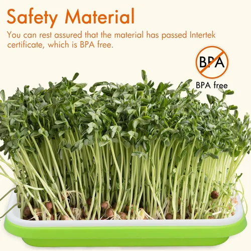 Miniatura 2 de Gardzen Kit de cultivo de brotes de 5 unidades, bandeja de brotes de frijoles, bandeja de germinación sin tierra, ideal para Mung, pasto de trigo