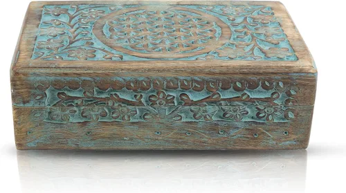 Grandes ideas de regalo de cumpleaños, caja de joyería decorativa de madera hecha a mano, organizador de joyas, caja de recuerdos, cofre del tesoro,