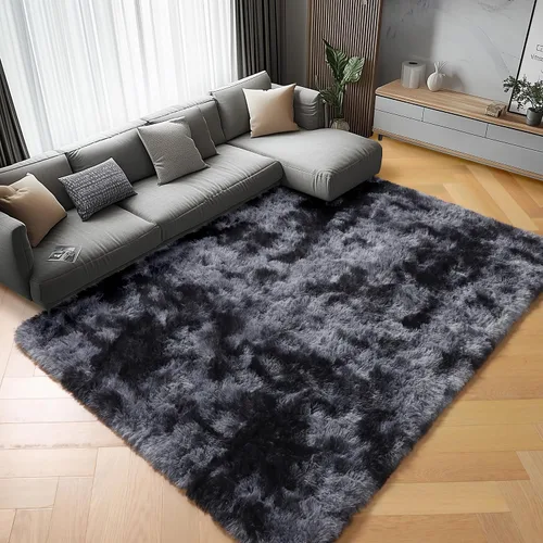 Miniatura 157 de ONASAR - Alfombra de pasillo negra de 2 x 6 pies, esponjosa, lavable, ultrasuave, afelpada, peluda, tapete para bebés, dormitorio de niños, armario