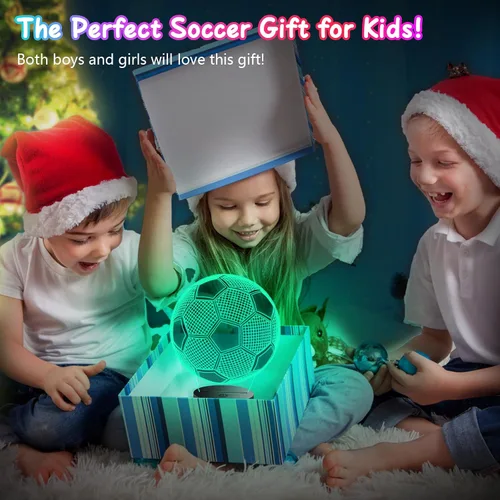 Miniatura 8 de Regalos de fútbol para niños de 8 a 12 años, lámpara de fútbol con ilusión 3D, regalos para niños, adolescentes, niños y niñas, 5, 6, 7, 8, 9, 10