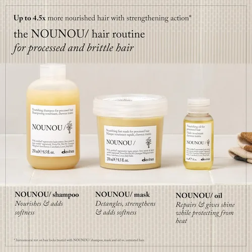 Miniatura 8 de Davines NOUNOU/Shampoo, Nourishing Cleanser for Damaged, Processed or Brittle Hair - Restores Natural Softness, Shine & Body with Lupin- Hydrates