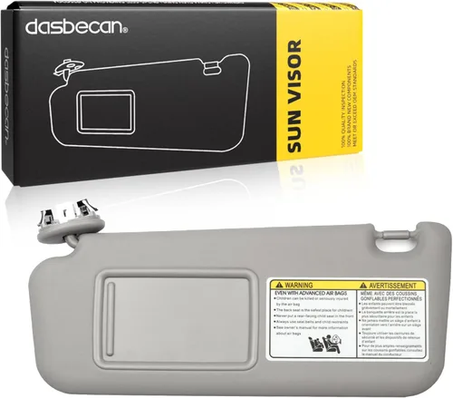 Miniatura 7 de Dasbecan - Visera solar delantera izquierda del lado del conductor con luz de cortesía compatible con Toyota RAV4 2006-2013 Reemplaza Beige