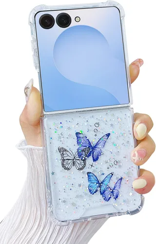 Miniatura 22 de Compatible con Samsung Galaxy Flip 4, funda transparente con flores secas prensadas, para mujeres y niñas, TPU suave a prueba de golpes, funda