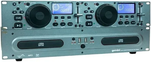 Reproductor de medios CD/USB dual para DJ Gemini – Reproductor de CD de montaje en rack de 2 bandejas con Jog Wheels, reproducción de MP3 y