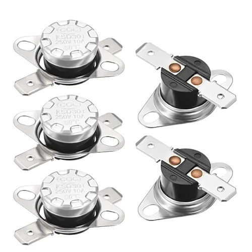 Miniatura 22 de uxcell KSD301 Termostato 32.0 °F/32 ° F 10 A Normalmente Cerrado N.C Ajuste Snap Disc Interruptor de temperatura para microondas, horno, cafeteras 2