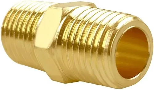 Miniatura 3 de Joywayus 5 unids latón tubería hexagonal pezón igual 1/4 "macho NPT macho aire combustible agua