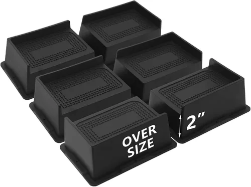 Miniatura 20 de Elevadores de cama de 4 pulgadas, resistentes, elevadores de muebles de gran tamaño, paquete de 4 elevadores de cama extra anchos para mesa, sofá