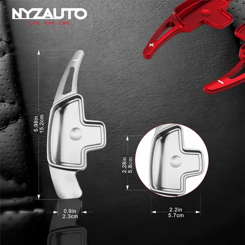 Miniatura 7 de NYZAUTO Extensión de Paletas de Cambio del Volante de Aleación de Aluminio Compatible con Mercedes Benz A B C CLA CLS E G GL GLA GLC GLE GLS Metris