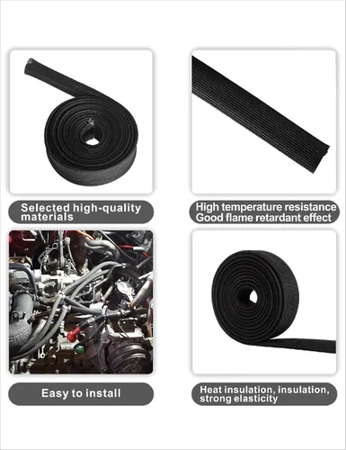 Miniatura 4 de Protector Térmico de Alambre Automotriz Funda Protectora Térmica Protector Térmico para Línea de Combustible Cubierta Protectora de Manguera Auto