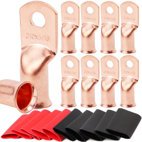 Miniatura 32 de TKDMR - Kit de 264 piezas de extremos de cable de batería, 132 piezas de terminales de anillo de lengüetas de cable de cobre resistentes AWG 8 6 4 2