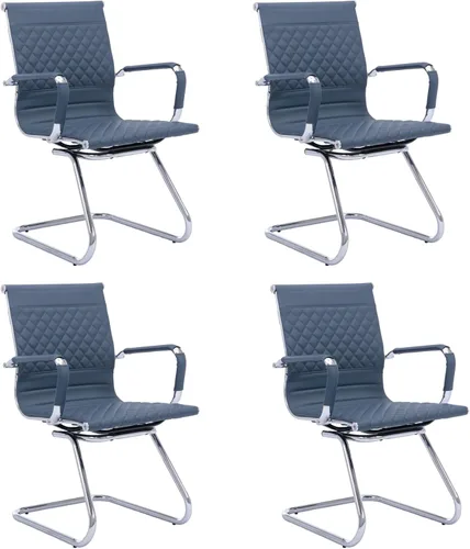 Miniatura 20 de VESCASA Juego de 2 sillas de oficina para sala de espera, sillas de recepción de piel sintética estacionarias sin ruedas, silla auxiliar con brazos